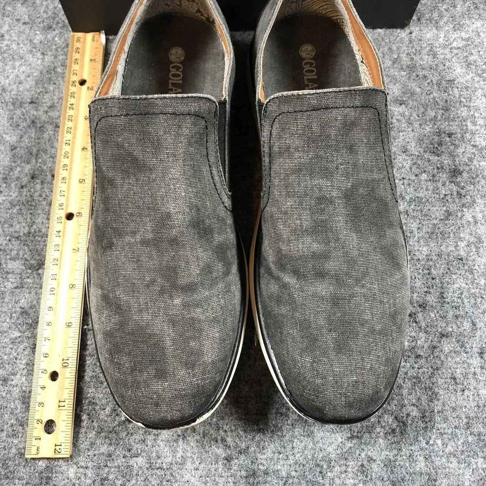 Golaiman Shoes Mens Size 9.5‎ Gray Canvas Slip On Casual Loafers Comfort Walking